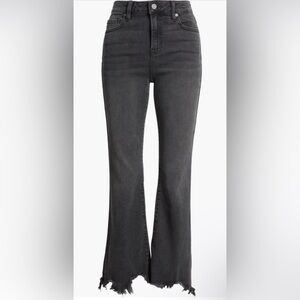 HIDDEN JEANS Fray Hem Crop Flare Jeans